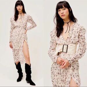 For Love & Lemons Boho Chic Paisley Print Midi Dress Size Large